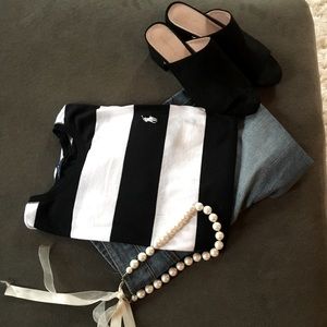 Black and White Stripped Ralph Lauren T Small